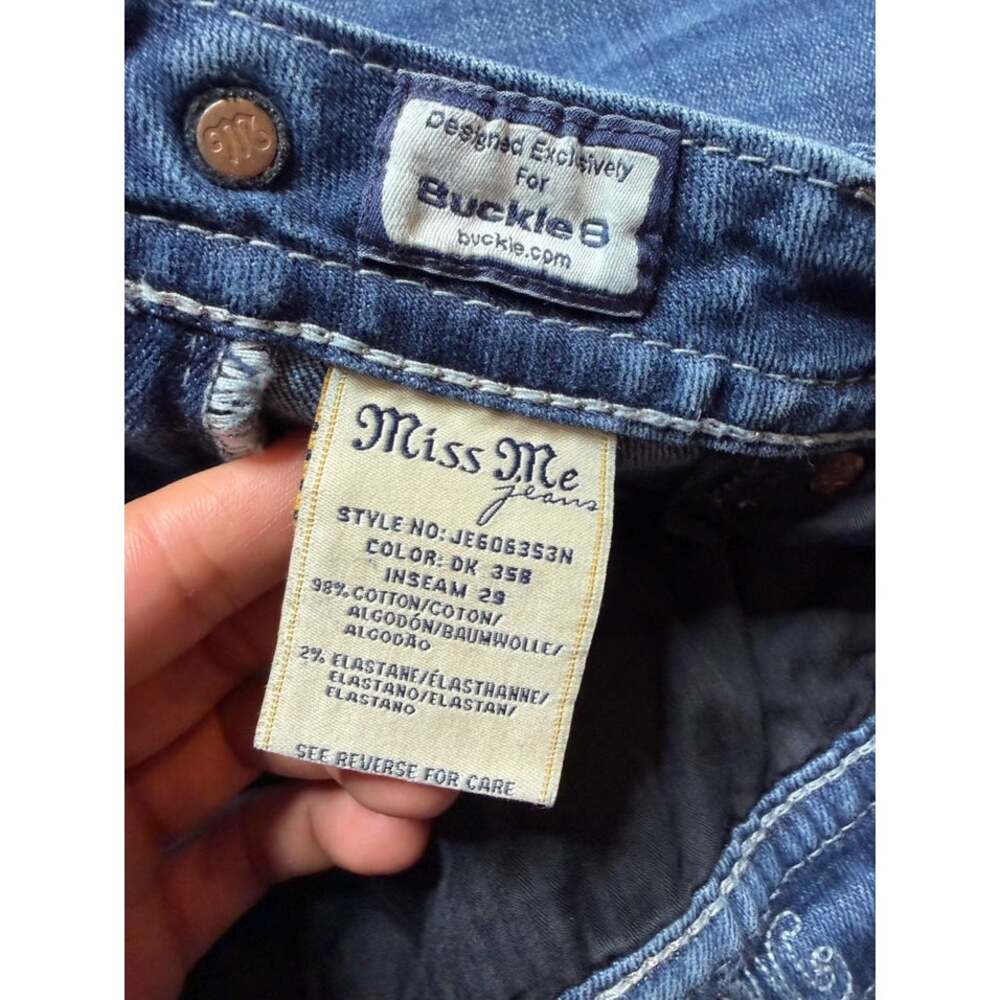 Vintage Y2k Miss Me Rhinestones Skinny Denim Jeans Size 29 - Picture 9 of 9